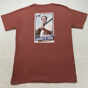 Rowdy Gentleman Men's Large George W. Bush Baseball Card Pocket Graphic T Shirt